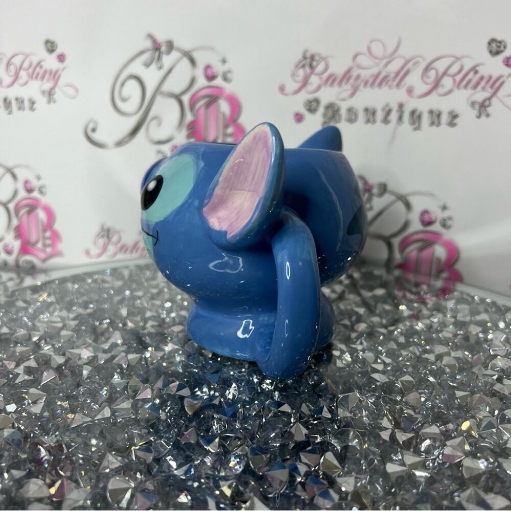 Disney mug cup glassware drinkware drinks big ears Blue Stitch Character Mug - Picture 3 of 8